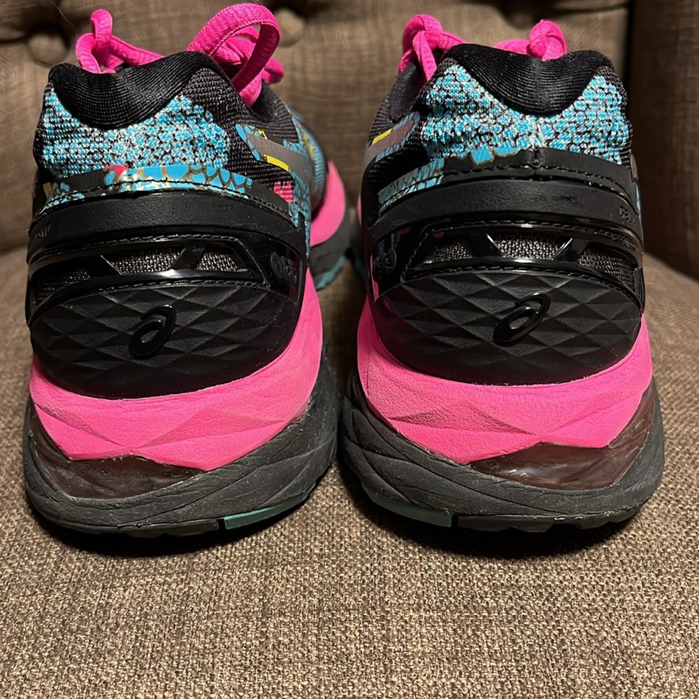 ASICS Gel-Kayano Women's Floral Athletic Shoes - Black, Pink, Blue size 8 - Picture 6 of 11